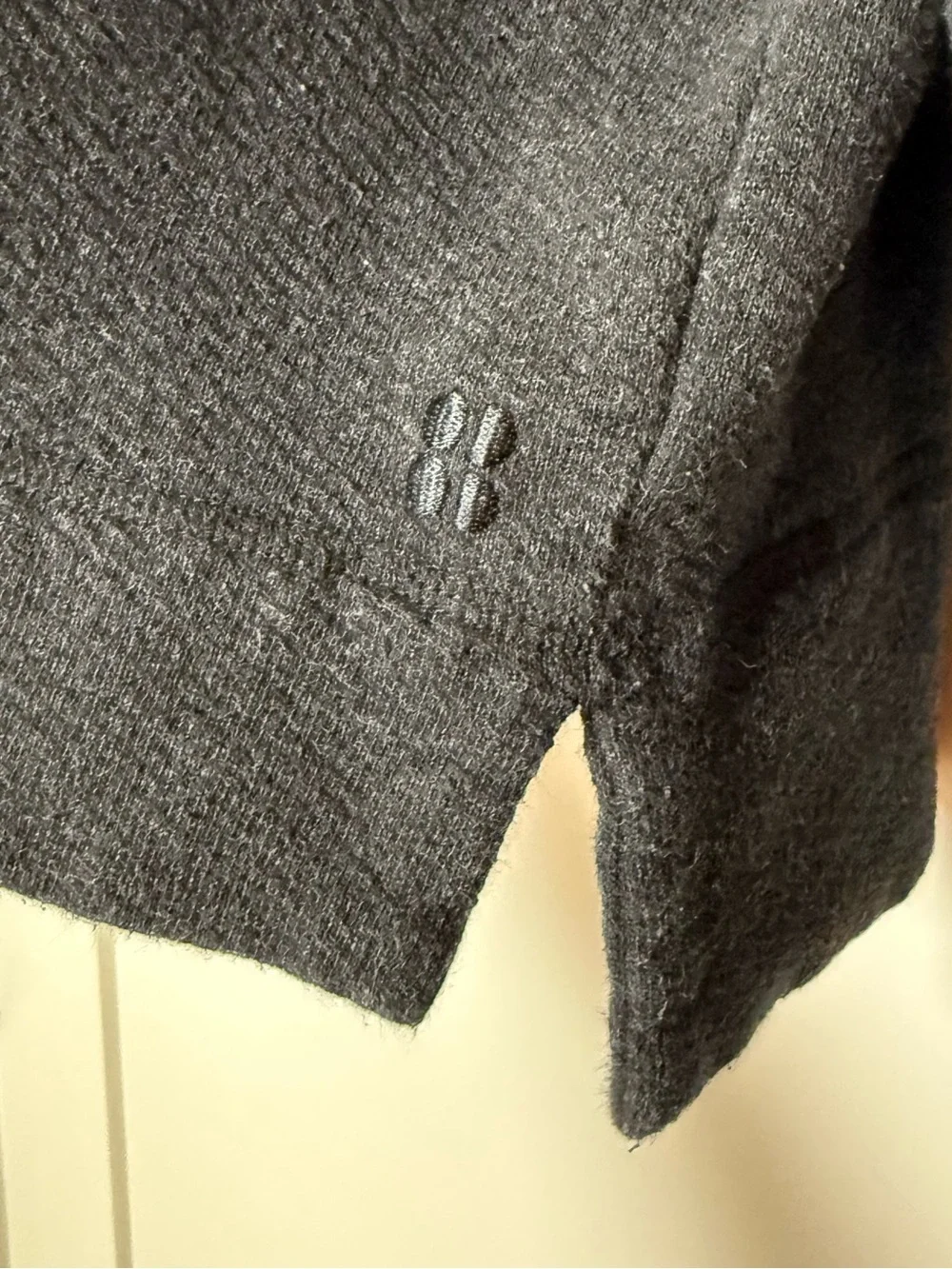 Sweaty Betty Boxy Sweatshirt Sz 8 Gray 1/4 Zip Mock Neck Cotton Blend Minimalist